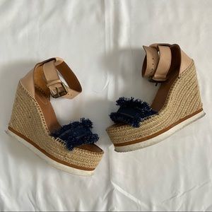 See by Chloe denim espadrille wedges